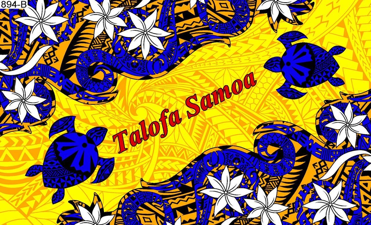 Talofa Samoa twirl flower sarong 2 yards polyester peachskin - price per piece