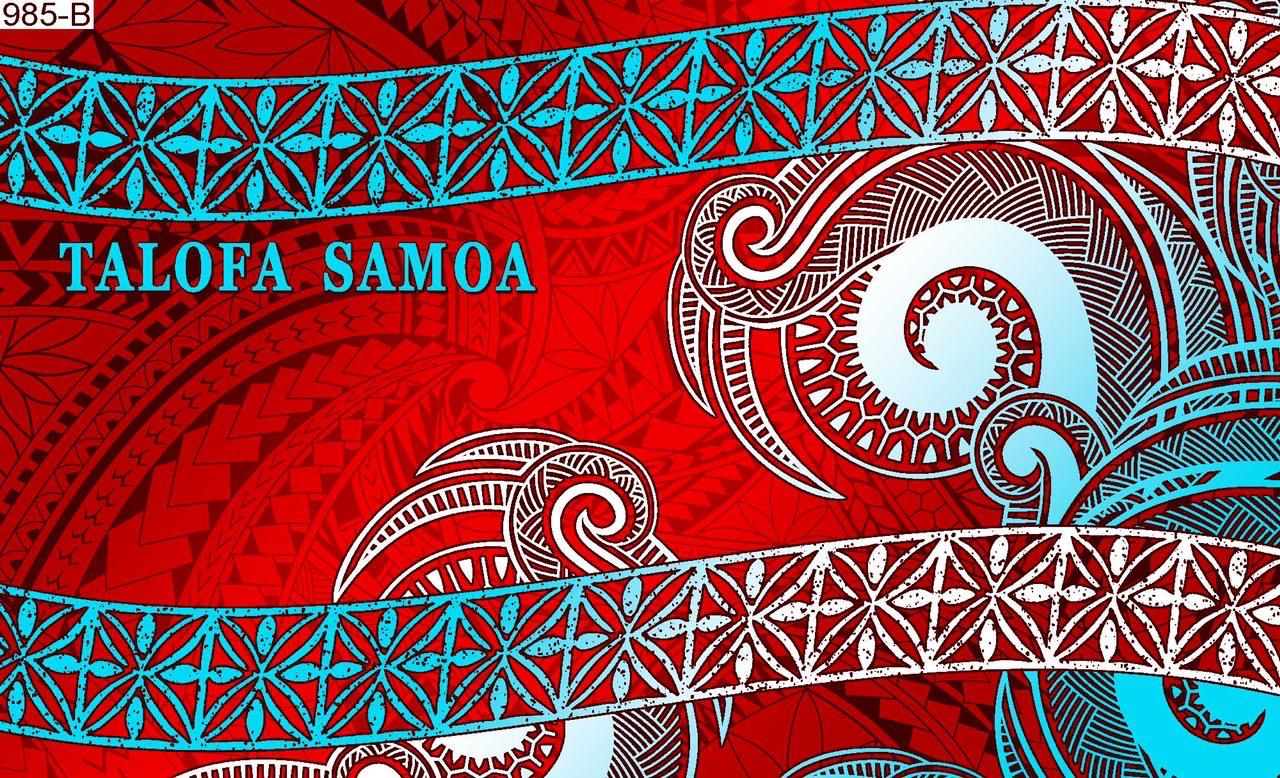 Talofa Samoa twirl tapa sarong 2 yards polyester peachskin - price per piece