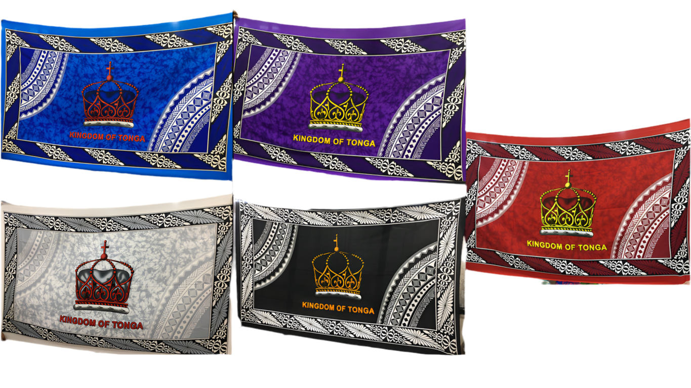 Tonga crown tattoo sarong 2 yards polyester peachskin - price per piece