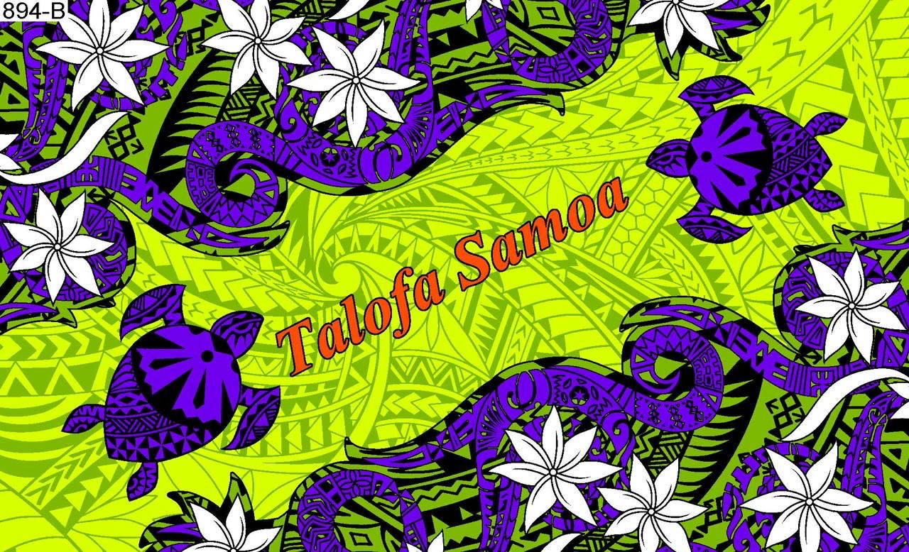 Talofa Samoa twirl flower sarong 2 yards polyester peachskin - price per piece
