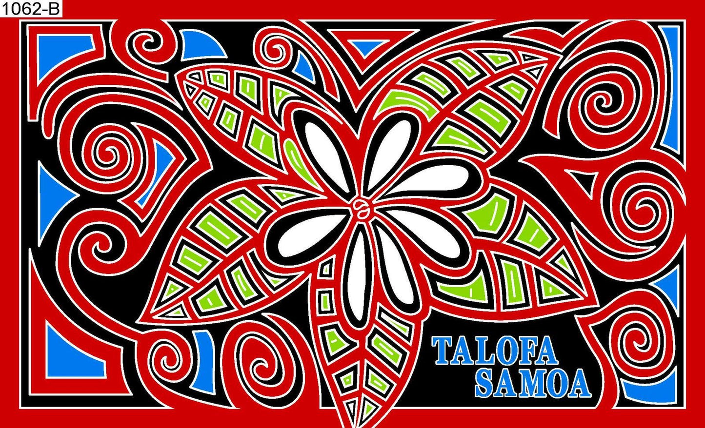 Talofa Samoa flower art sarong 2 yards polyester peachskin - price per piece