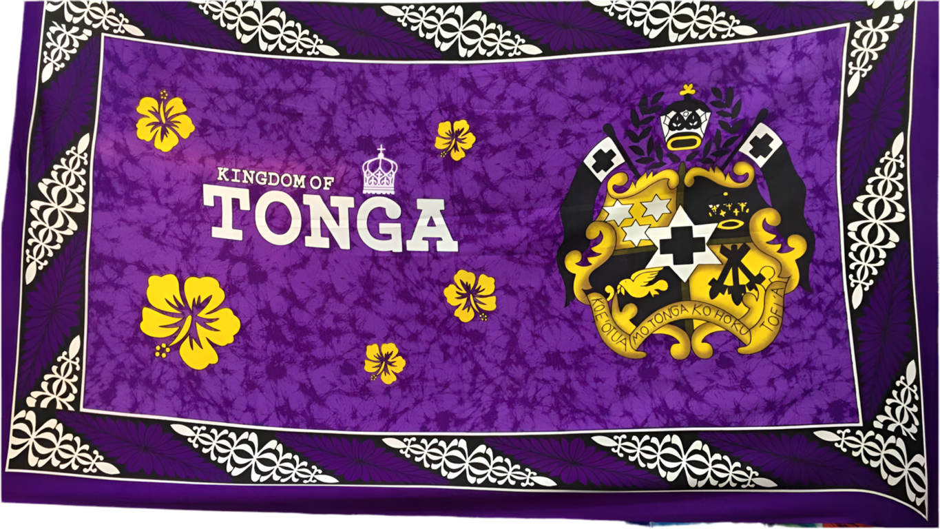 Tongan Seal Hibiscus Sarong 2 Yards polyester peachskin - price per piece