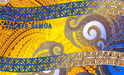 Talofa Samoa twirl tapa sarong 2 yards polyester peachskin - price per piece