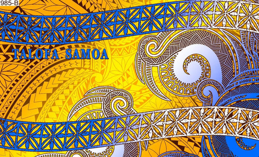 Talofa Samoa twirl tapa sarong 2 yards polyester peachskin - price per piece
