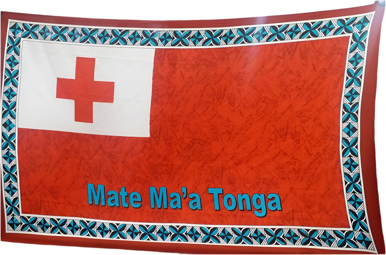 Tonga Flag sarong 2 yards polyester peachskin - price per piece