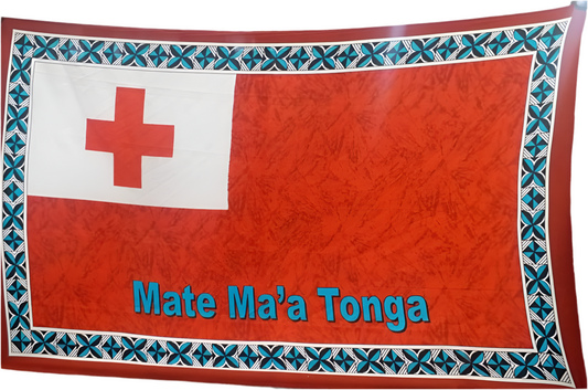 Tonga Flag sarong 2 yards polyester peachskin - price per piece