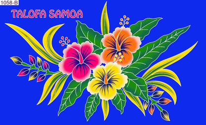 Talofa Samoa flower burst sarong 2 yards polyester peachskin - price per piece