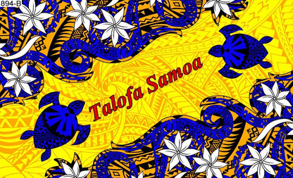 Talofa Samoa twirl flower sarong 2 yards polyester peachskin - price per piece