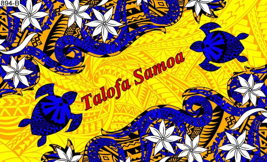 Talofa Samoa twirl flower sarong 2 yards polyester peachskin - price per piece