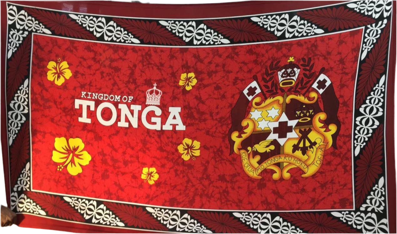 Tongan Seal Hibiscus Sarong 2 Yards polyester peachskin - price per piece