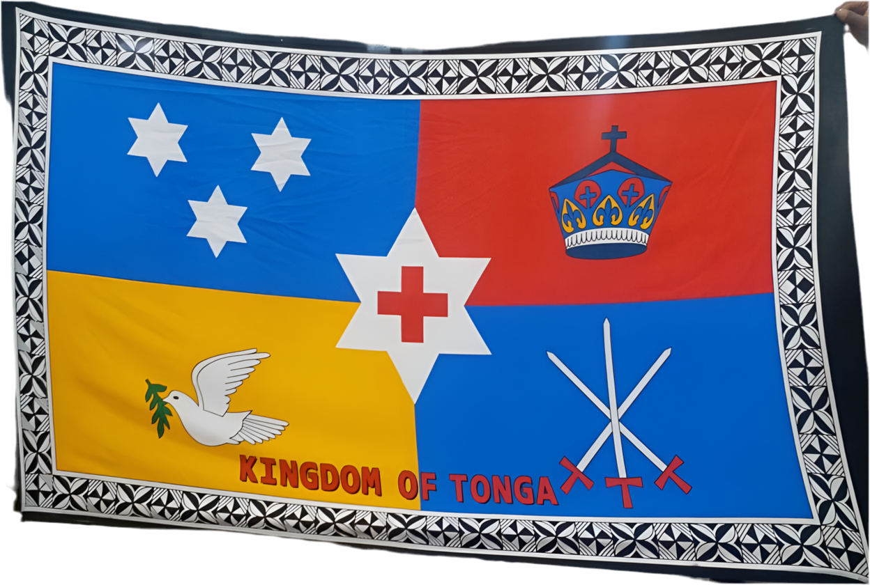 Tonga Coat of Arms Sarong 2 yards polyester peachskin - price per piece