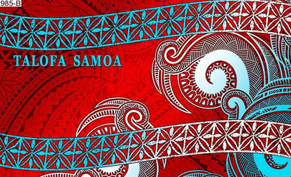 Talofa Samoa twirl tapa sarong 2 yards polyester peachskin - price per piece