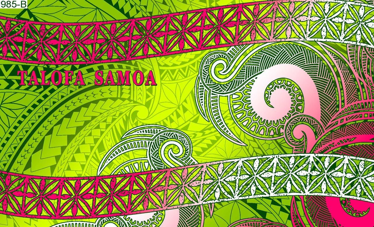 Talofa Samoa twirl tapa sarong 2 yards polyester peachskin - price per piece