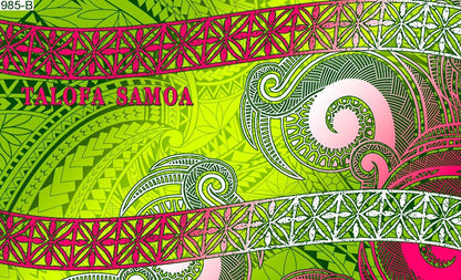 Talofa Samoa twirl tapa sarong 2 yards polyester peachskin - price per piece