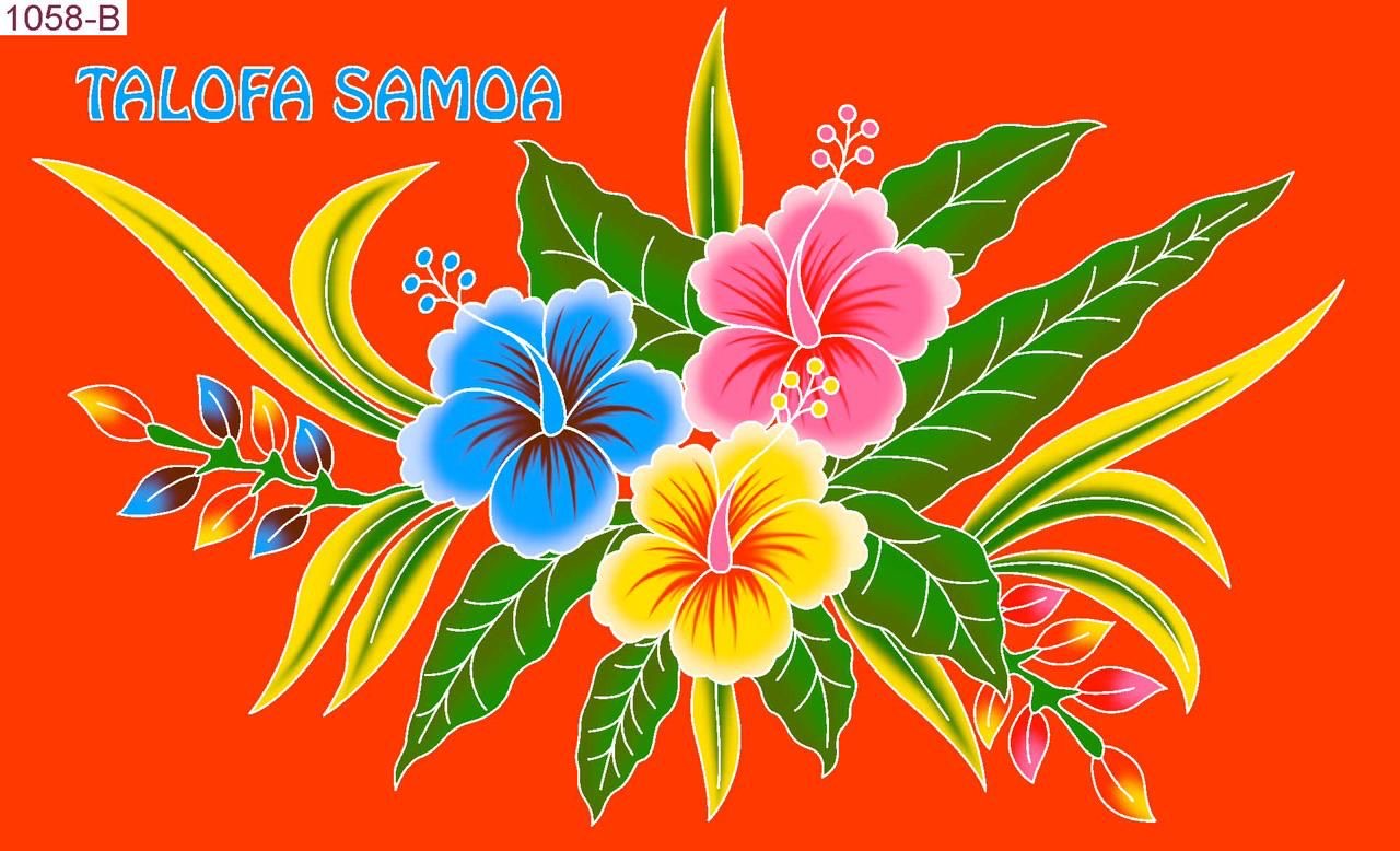 Talofa Samoa flower burst sarong 2 yards polyester peachskin - price per piece