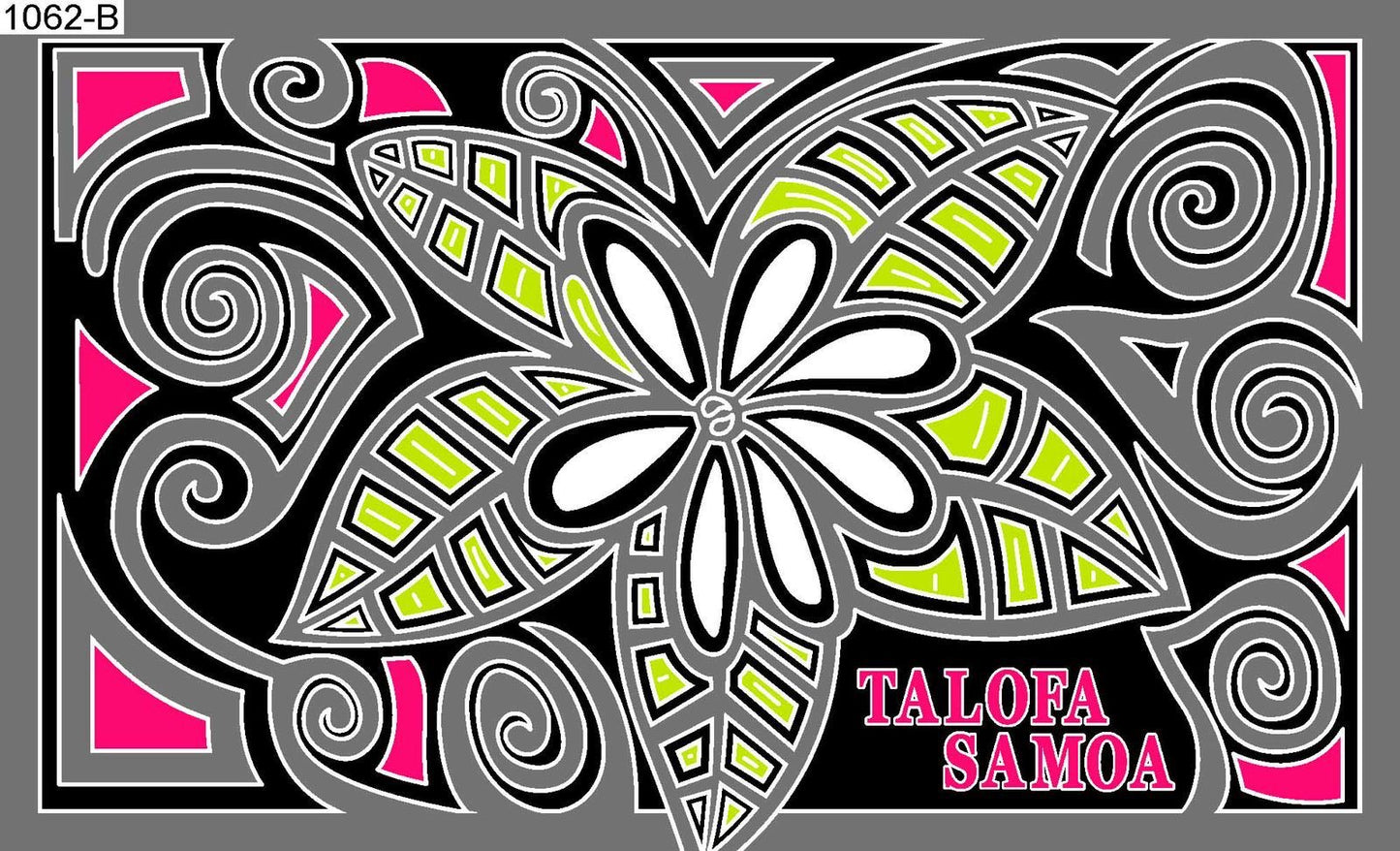 Talofa Samoa flower art sarong 2 yards polyester peachskin - price per piece
