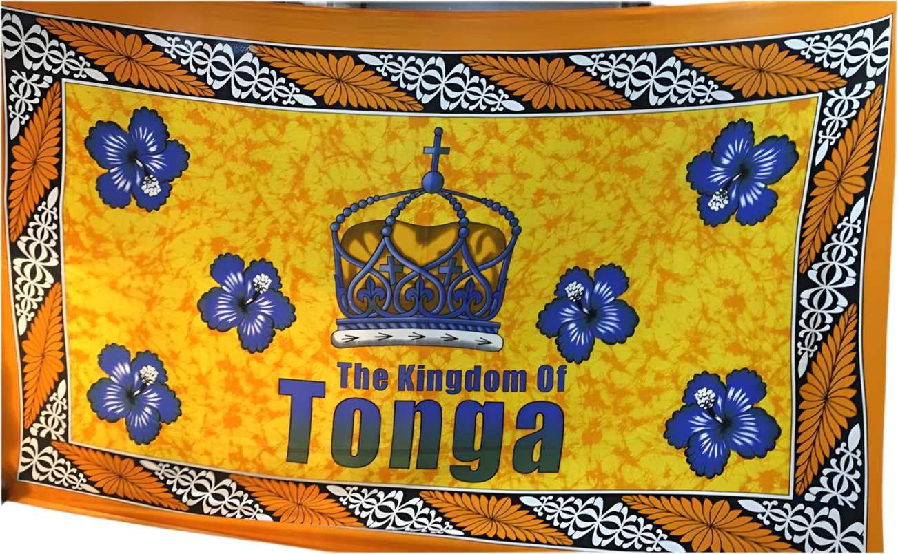 Tonga crown hibiscus sarong 2 yards polyester peachskin - price per piece