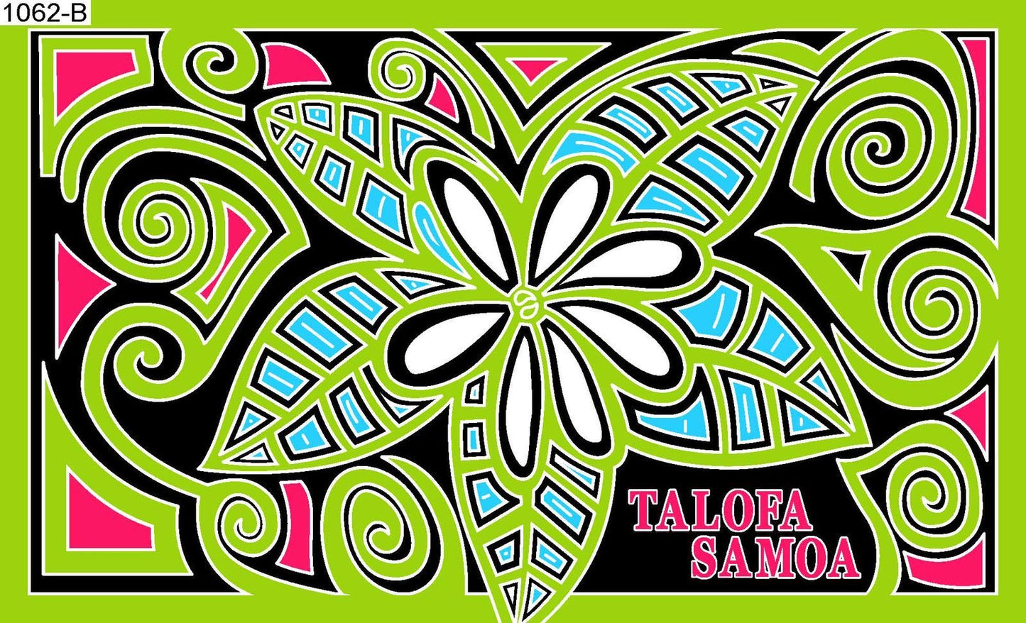 Talofa Samoa flower art sarong 2 yards polyester peachskin - price per piece