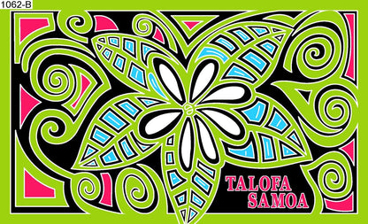 Talofa Samoa flower art sarong 2 yards polyester peachskin - price per piece