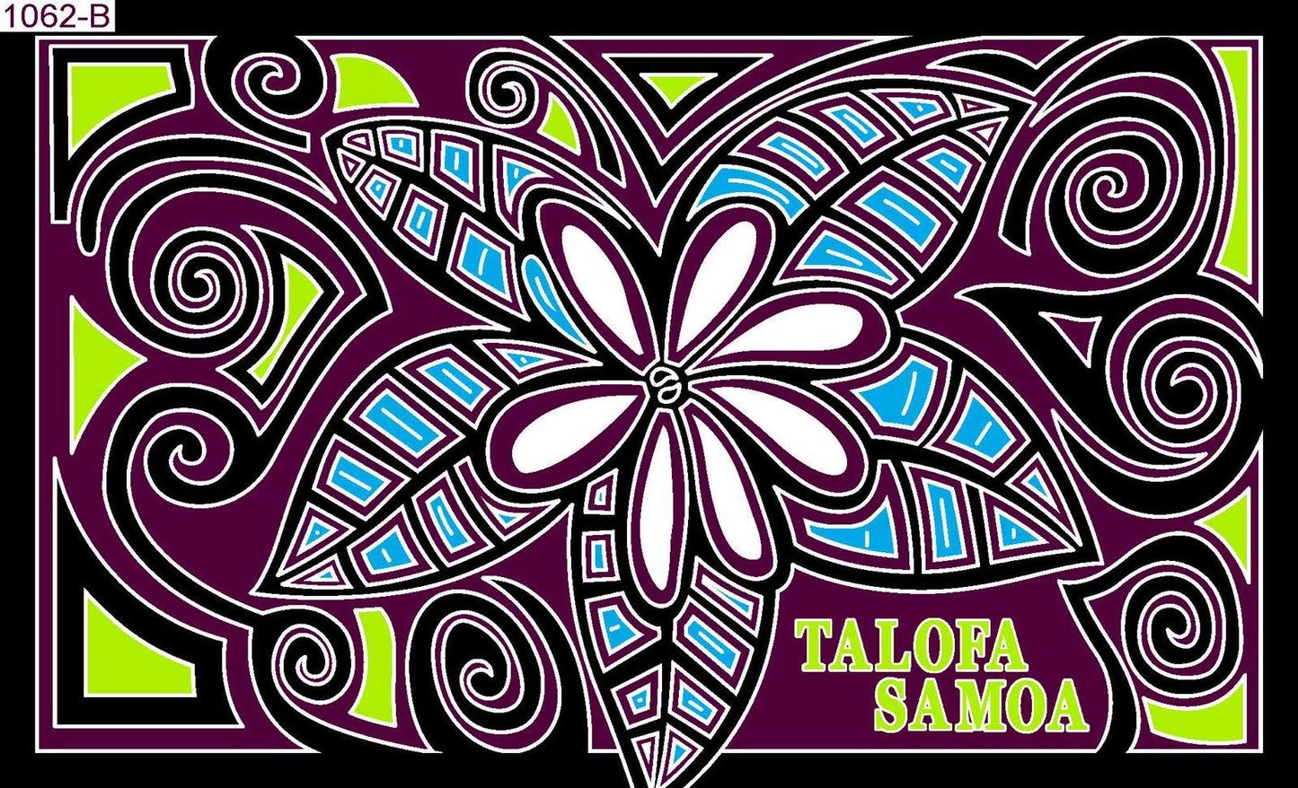 Talofa Samoa flower art sarong 2 yards polyester peachskin - price per piece