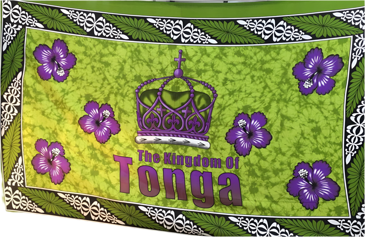 Tonga crown hibiscus sarong 2 yards polyester peachskin - price per piece