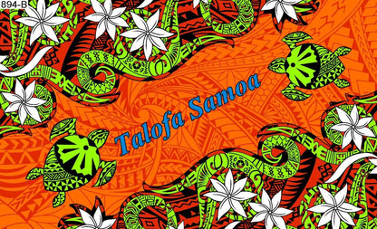 Talofa Samoa twirl flower sarong 2 yards polyester peachskin - price per piece