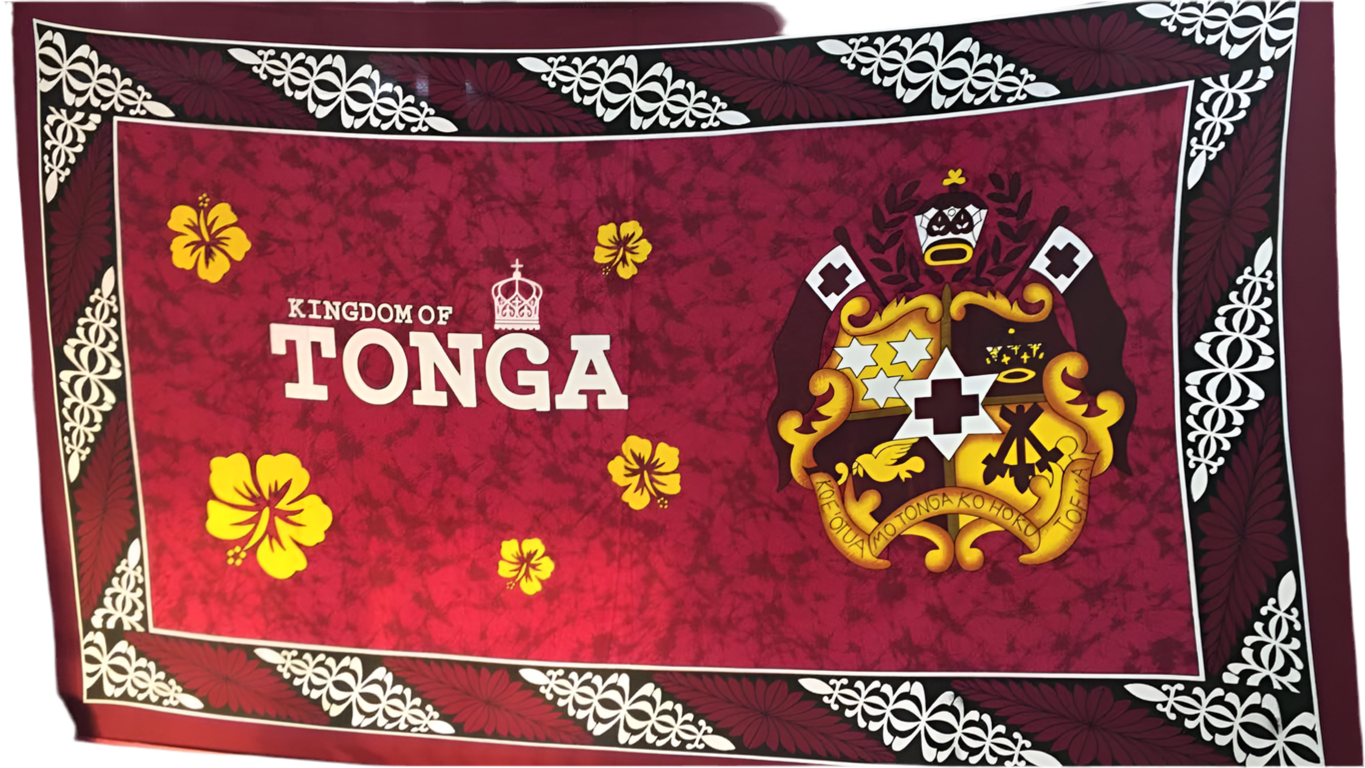 Tongan Seal Hibiscus Sarong 2 Yards polyester peachskin - price per piece