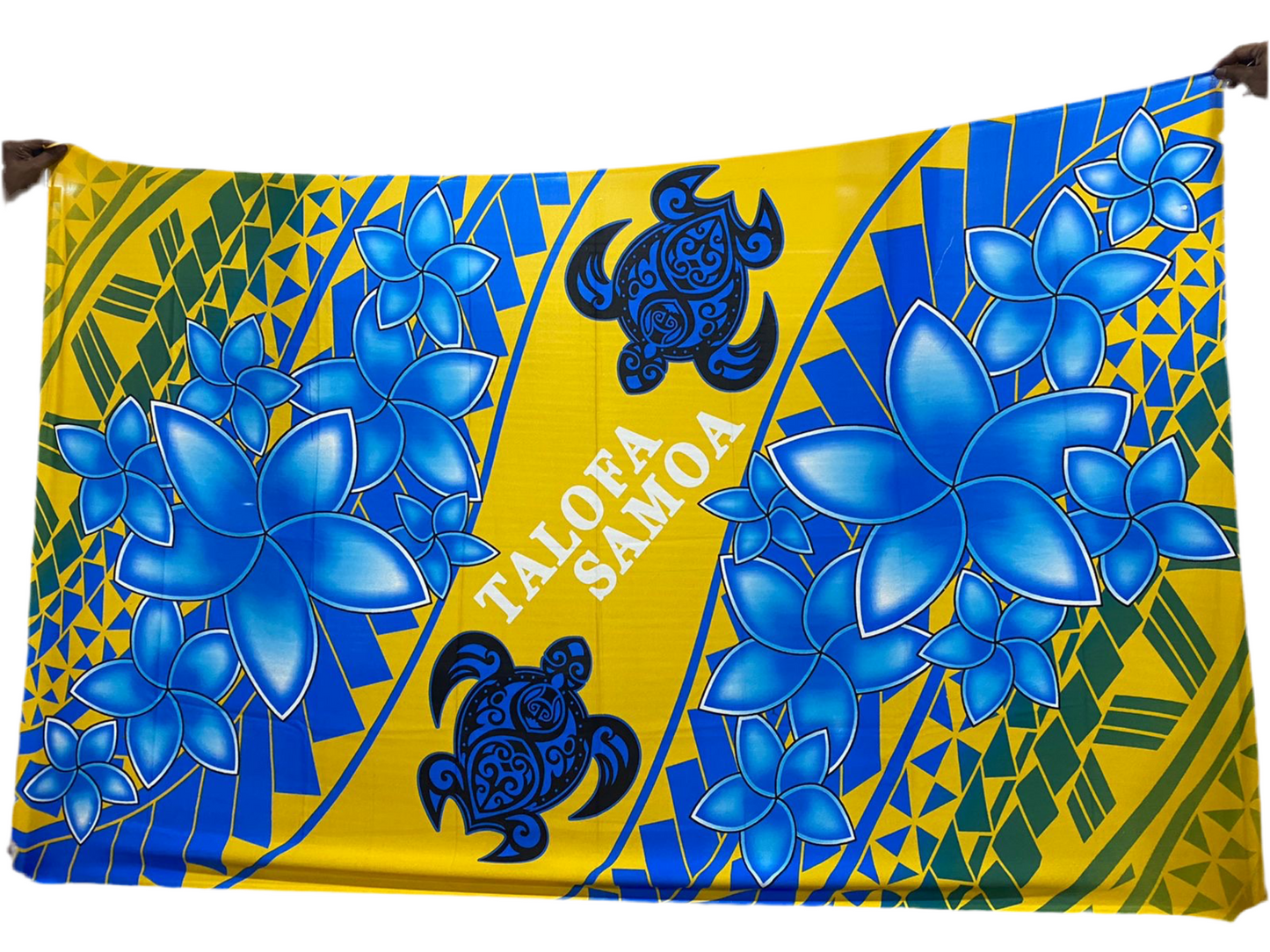 Talofa Samoa turtle and plumeria flower sarong 2 yards polyester peachskin - price per piece