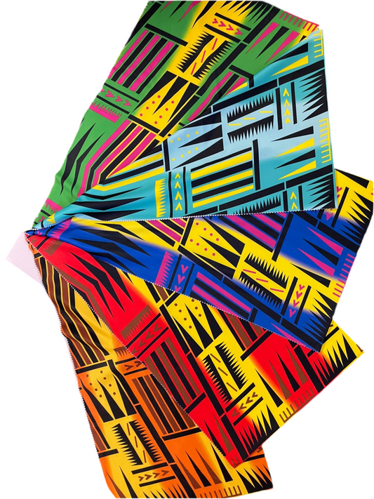 Printed polyester 2 way stretch fabric 57/58” width - price per meter
