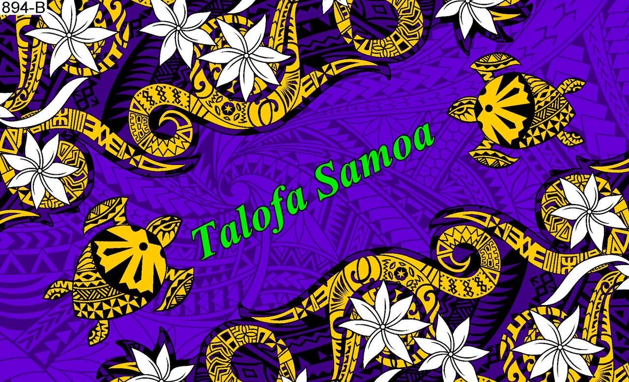 Talofa Samoa twirl flower sarong 2 yards polyester peachskin - price per piece