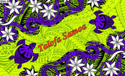 Talofa Samoa twirl flower sarong 2 yards polyester peachskin - price per piece