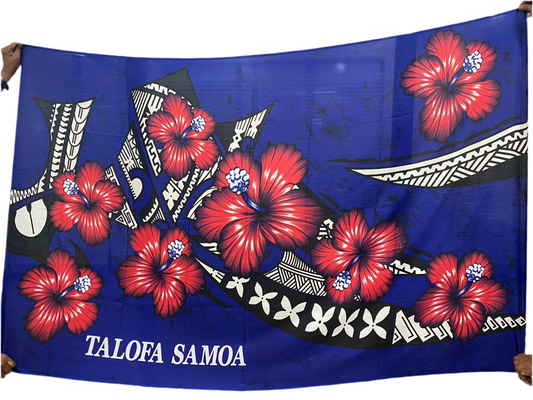 Talofa Samoa hibiscus tapa sarong 2 yards polyester peachskin - price per piece