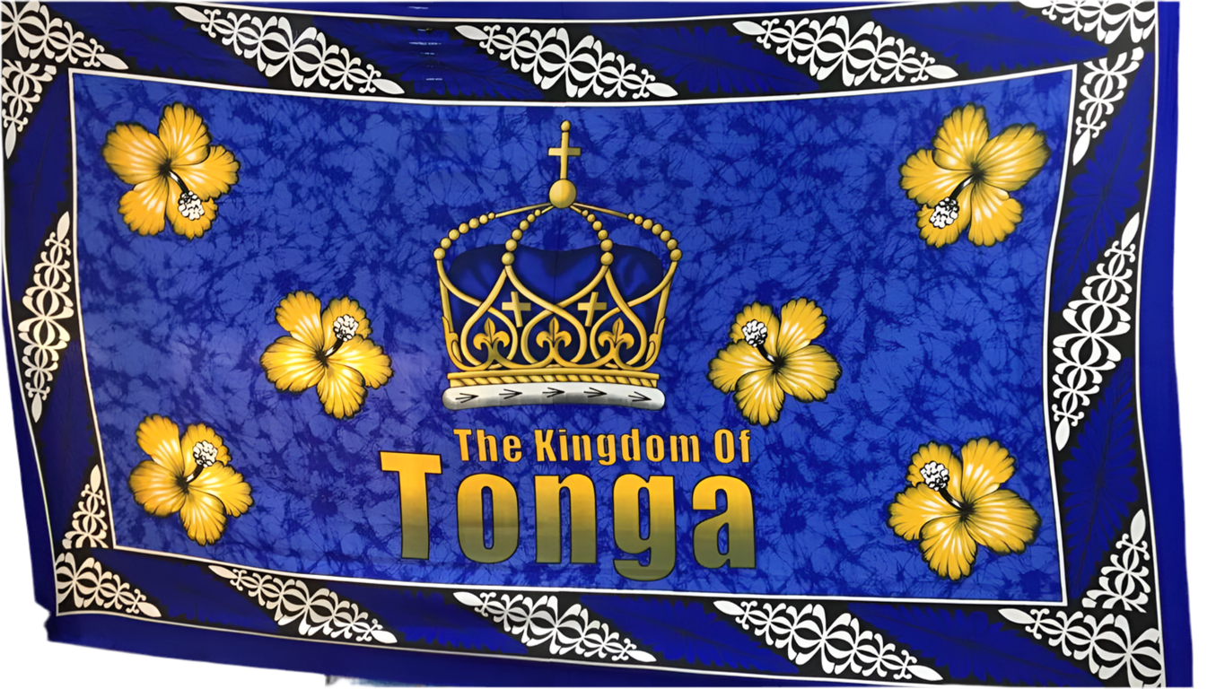 Tonga crown hibiscus sarong 2 yards polyester peachskin - price per piece