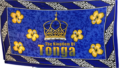 Tonga crown hibiscus sarong 2 yards polyester peachskin - price per piece