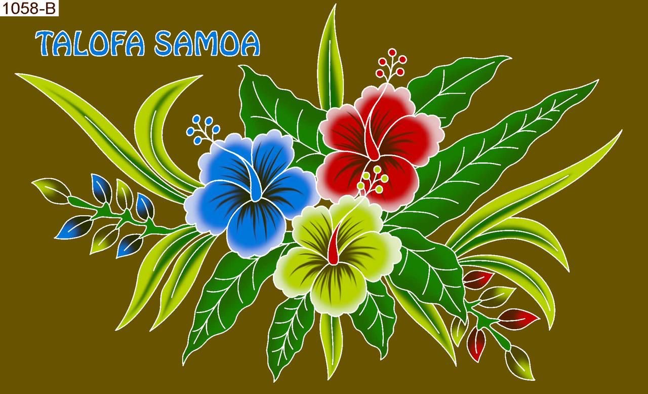 Talofa Samoa flower burst sarong 2 yards polyester peachskin - price per piece