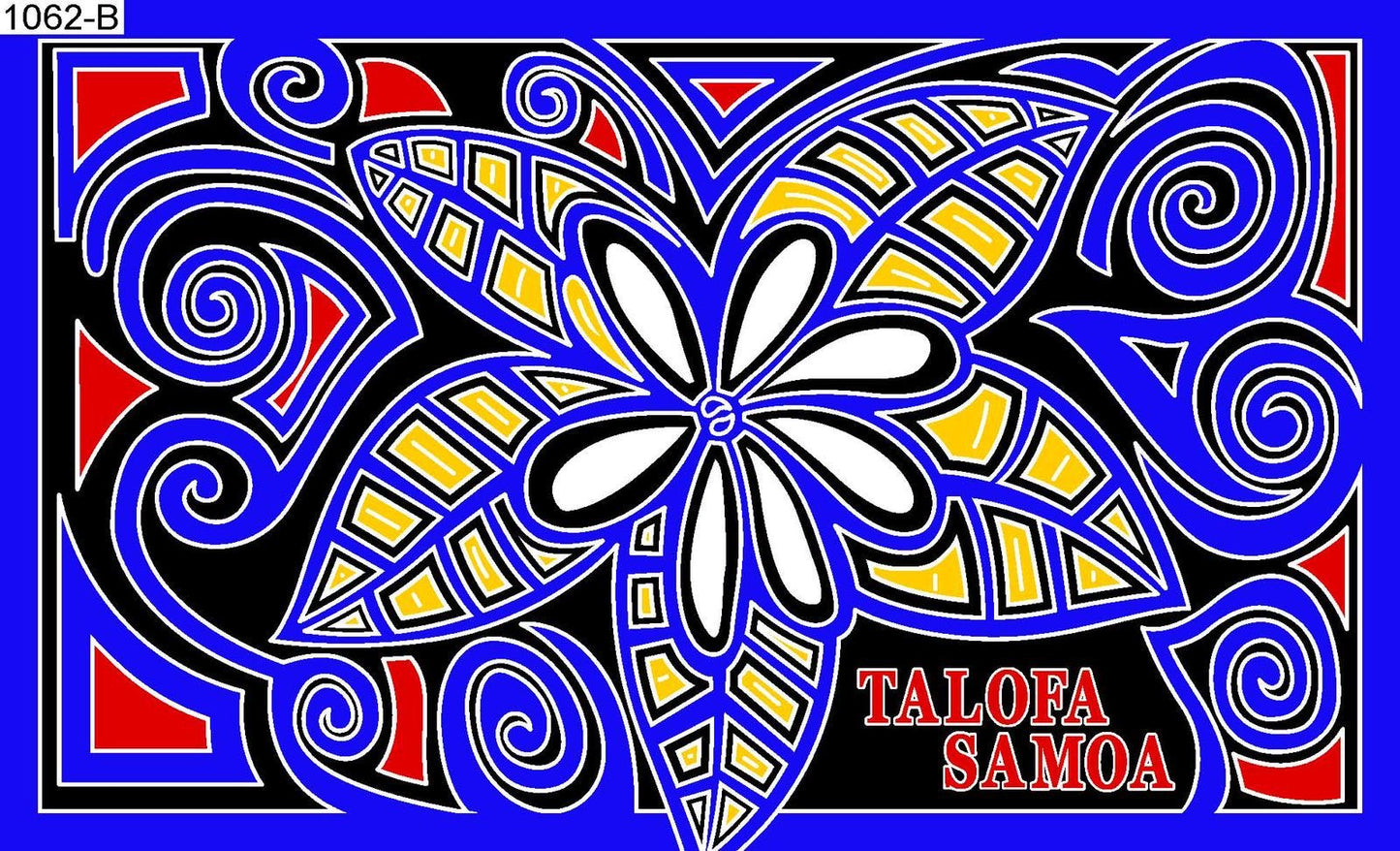 Talofa Samoa flower art sarong 2 yards polyester peachskin - price per piece