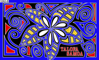 Talofa Samoa flower art sarong 2 yards polyester peachskin - price per piece