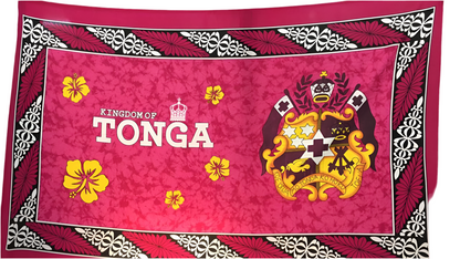 Tongan Seal Hibiscus Sarong 2 Yards polyester peachskin - price per piece