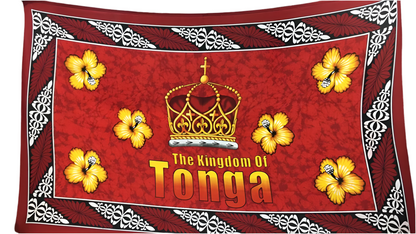 Tonga crown hibiscus sarong 2 yards polyester peachskin - price per piece