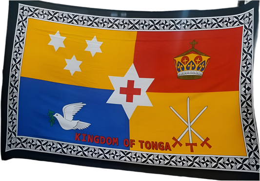 Tonga Coat of Arms Sarong 2 yards polyester peachskin - price per piece