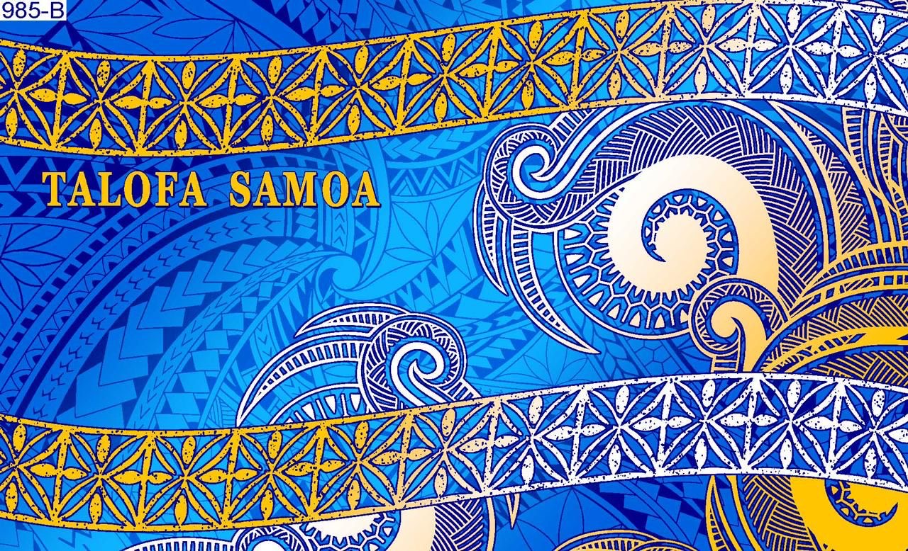 Talofa Samoa twirl tapa sarong 2 yards polyester peachskin - price per piece