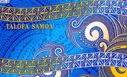 Talofa Samoa twirl tapa sarong 2 yards polyester peachskin - price per piece