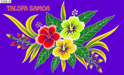 Talofa Samoa flower burst sarong 2 yards polyester peachskin - price per piece