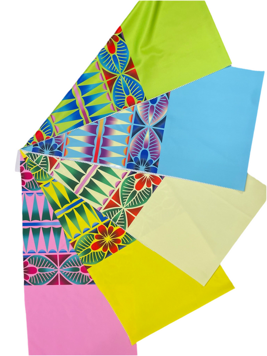 Printed polyester 2 way stretch fabric 57/58” width - price per meter