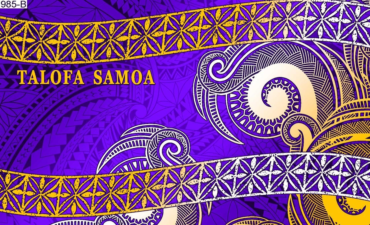 Talofa Samoa twirl tapa sarong 2 yards polyester peachskin - price per piece