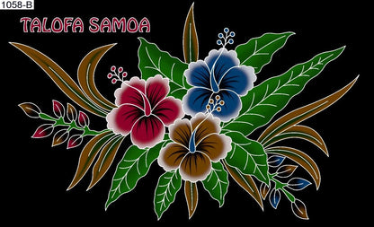 Talofa Samoa flower burst sarong 2 yards polyester peachskin - price per piece
