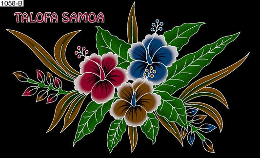 Talofa Samoa flower burst sarong 2 yards polyester peachskin - price per piece