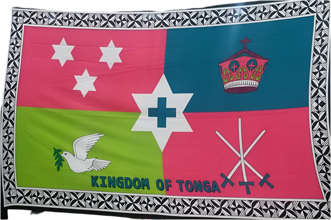 Tonga Coat of Arms Sarong 2 yards polyester peachskin - price per piece
