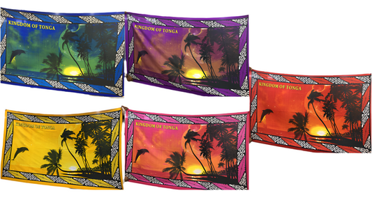 Kingdom of Tonga sunset sarong 2 yards polyester peachskin - price per piece