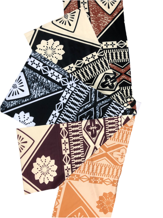 Printed polyester 2 way stretch fabric 57/58” width - price per meter